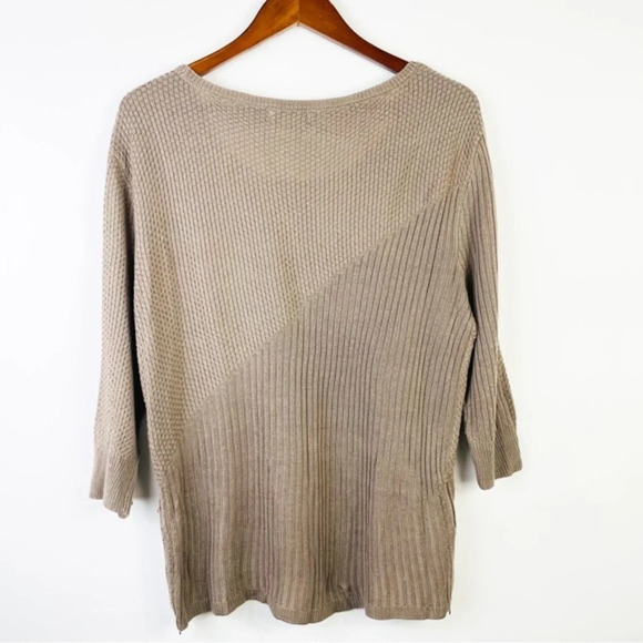 New York & Company Brown Tan‎ Ribbed Sweater Top XL - Picture 5 of 6